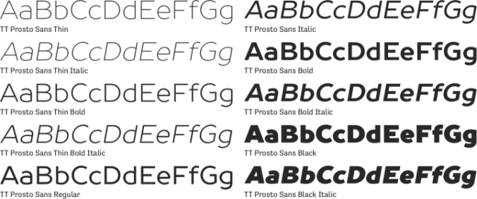 TT Prosto Sans Font Preview