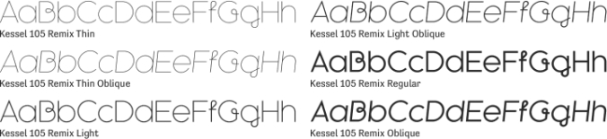 Kessel 105 Remix Font Preview