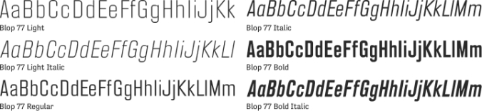 Blop 77 Font Preview