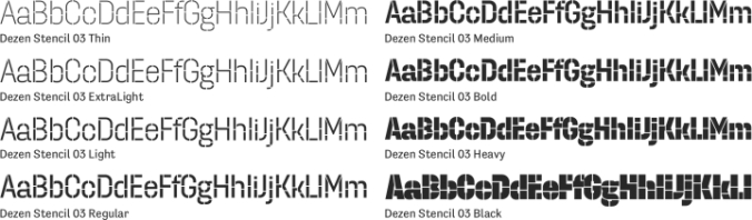 Dezen Stencil 03 Font Preview