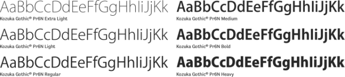 Kozuka Gothic Pr6N Font Preview