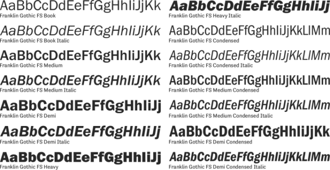 Franklin Gothic FS Font Preview
