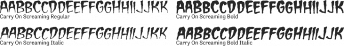 Carry On Screaming Font Preview