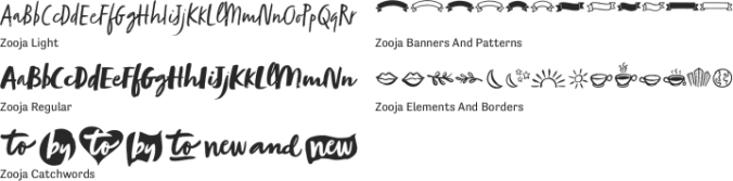 Zooja Font Preview