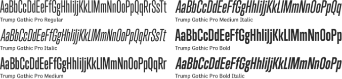 Trump Gothic Pro Font Preview