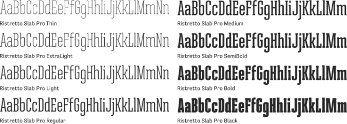 Ristretto Slab Pro Font Preview