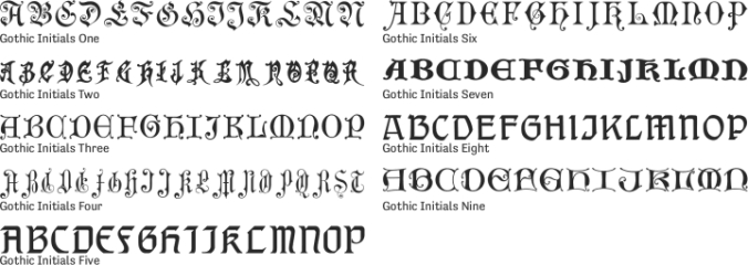 Gothic Initials Font Preview