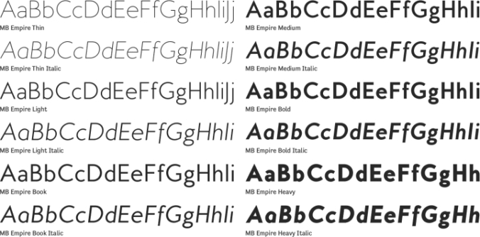 MB Empire Font Preview