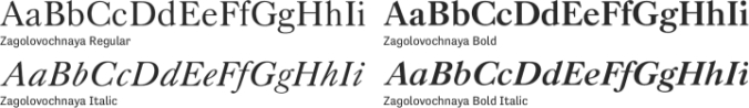 Zagolovochnaya Font Preview