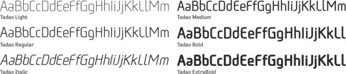 Tadao Font Preview