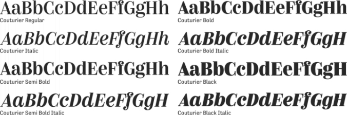 Couturier Font Preview