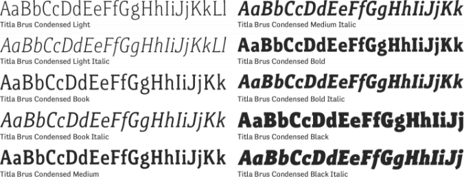 Titla Brus Condensed Font Preview