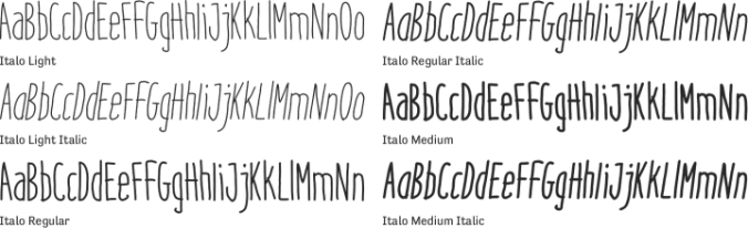 Italo Font Preview