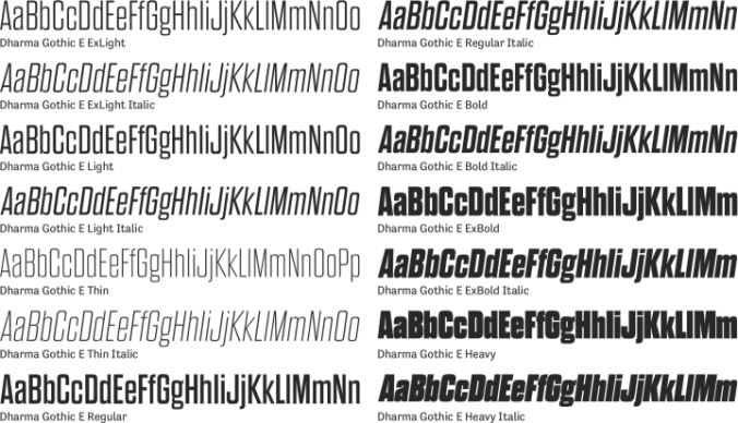 Dharma Gothic E Font Preview