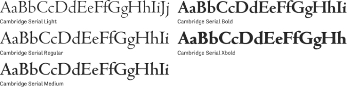 Cambridge Serial Font Preview
