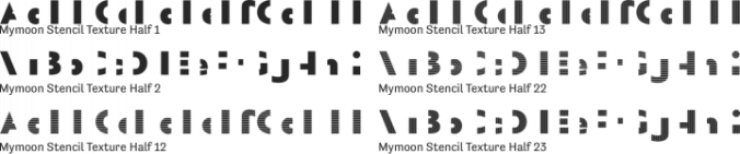 Mymoon Stencil Texture Font Preview