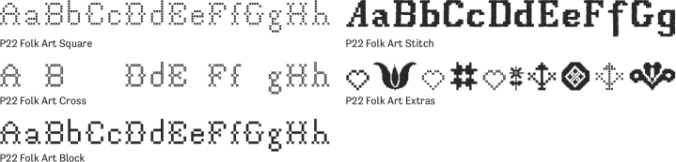 P22 Folk Art Font Preview