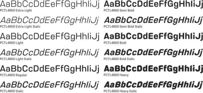 PCTL4800 Font Preview
