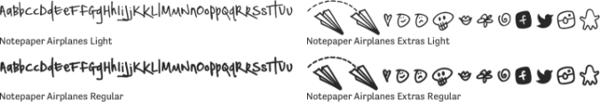 Notepaper Airplanes Font Preview