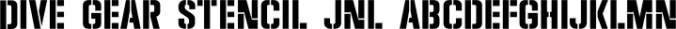 Dive Gear Stencil JNL Font Preview