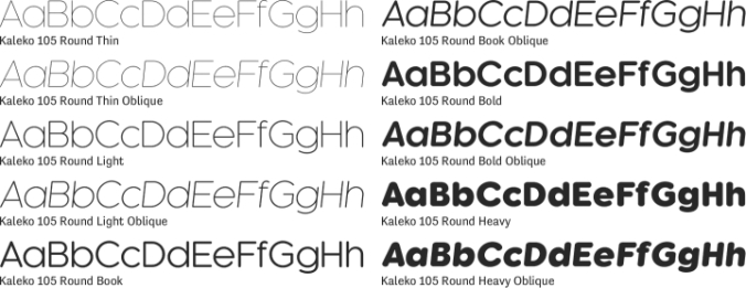 Kaleko 105 Round Font Preview