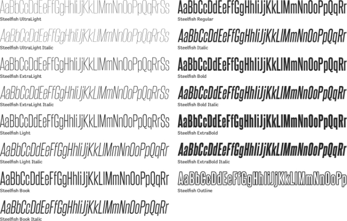 Steelfish Font Preview