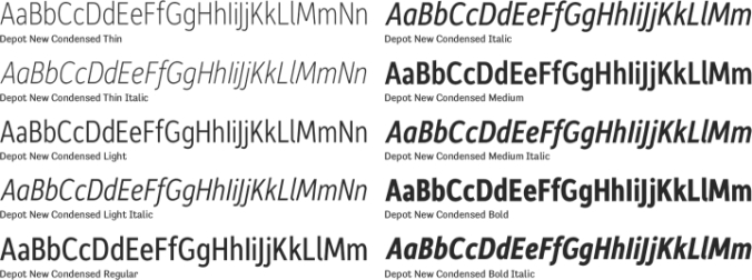 Depot New Condensed Font Preview