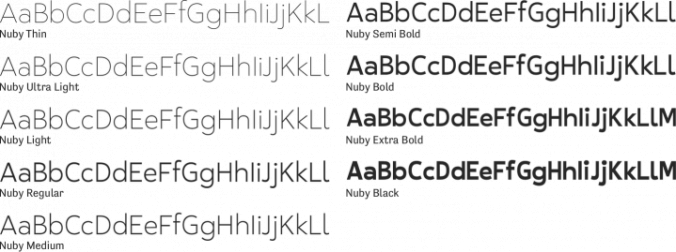 Nuby Font Preview