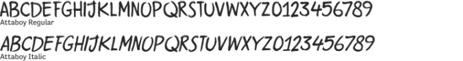 Attaboy Font Preview