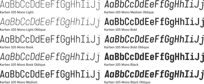 Karben 105 Mono font download