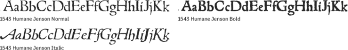 1543 Humane Jenson Font Preview