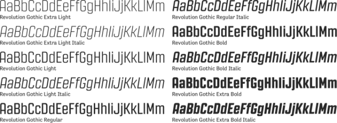Revolution Gothic Font Preview