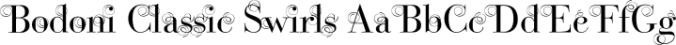 Bodoni Classic Swirls Font Preview