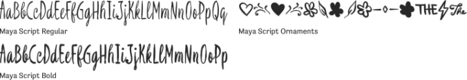 Maya Script Font Preview