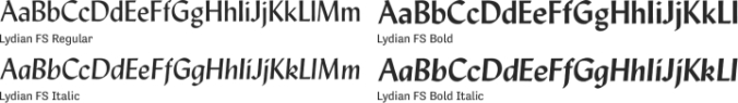 Lydian FS Font Preview