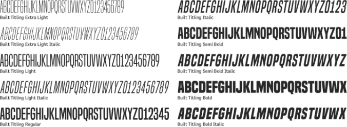 Built Titling Font Preview