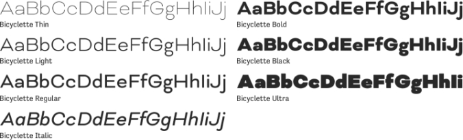 Bicyclette Font Preview