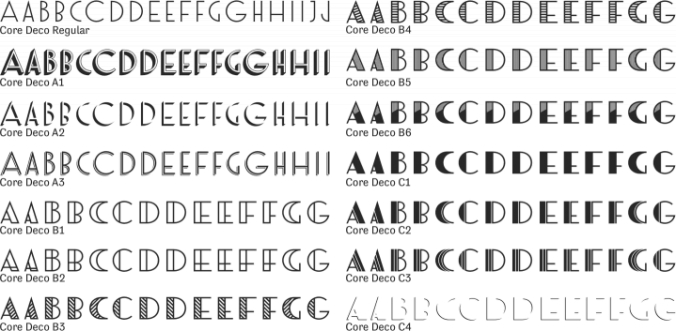 Core Deco Font Preview