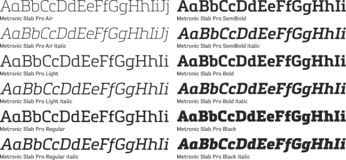 Metronic Slab Pro Font Preview