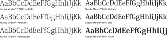 Kozuka Mincho Pr6N font download