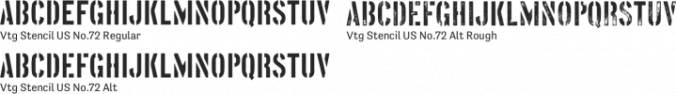 Vtg Stencil US No.72 Font Preview