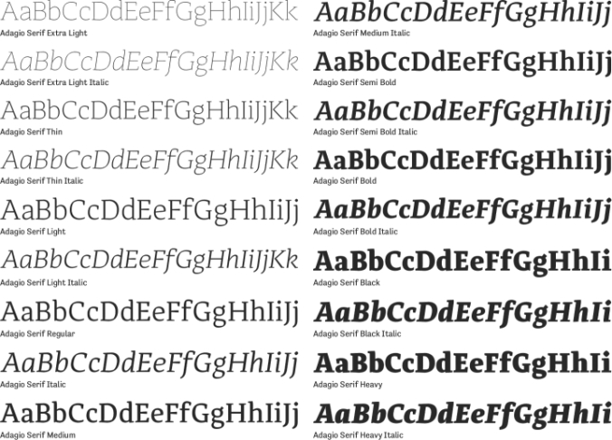 Adagio Serif Font Preview