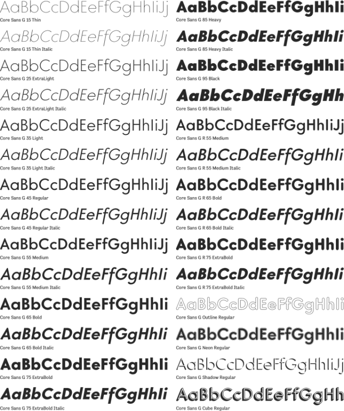 Core Sans G Font Preview