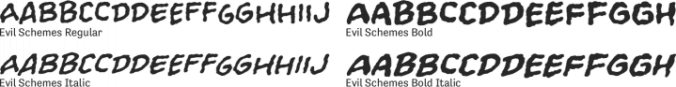 Evil Schemes Font Preview