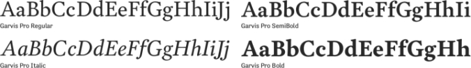 Garvis Pro Font Preview