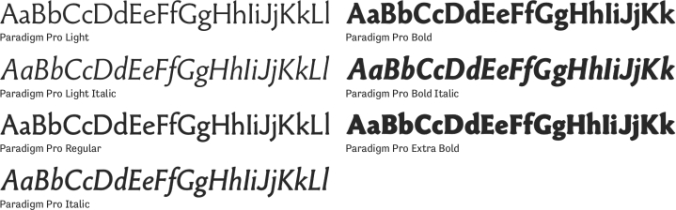 Paradigm Pro Font Preview