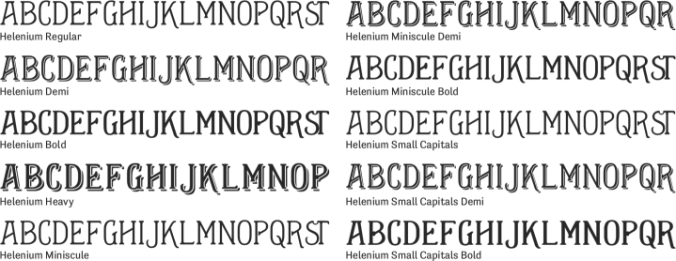 Helenium Font Preview