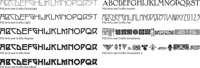 P22 Arts and Crafts Font Preview