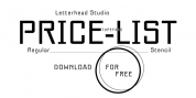Pricelist font download