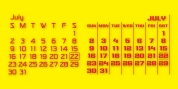 Calendar Font font download
